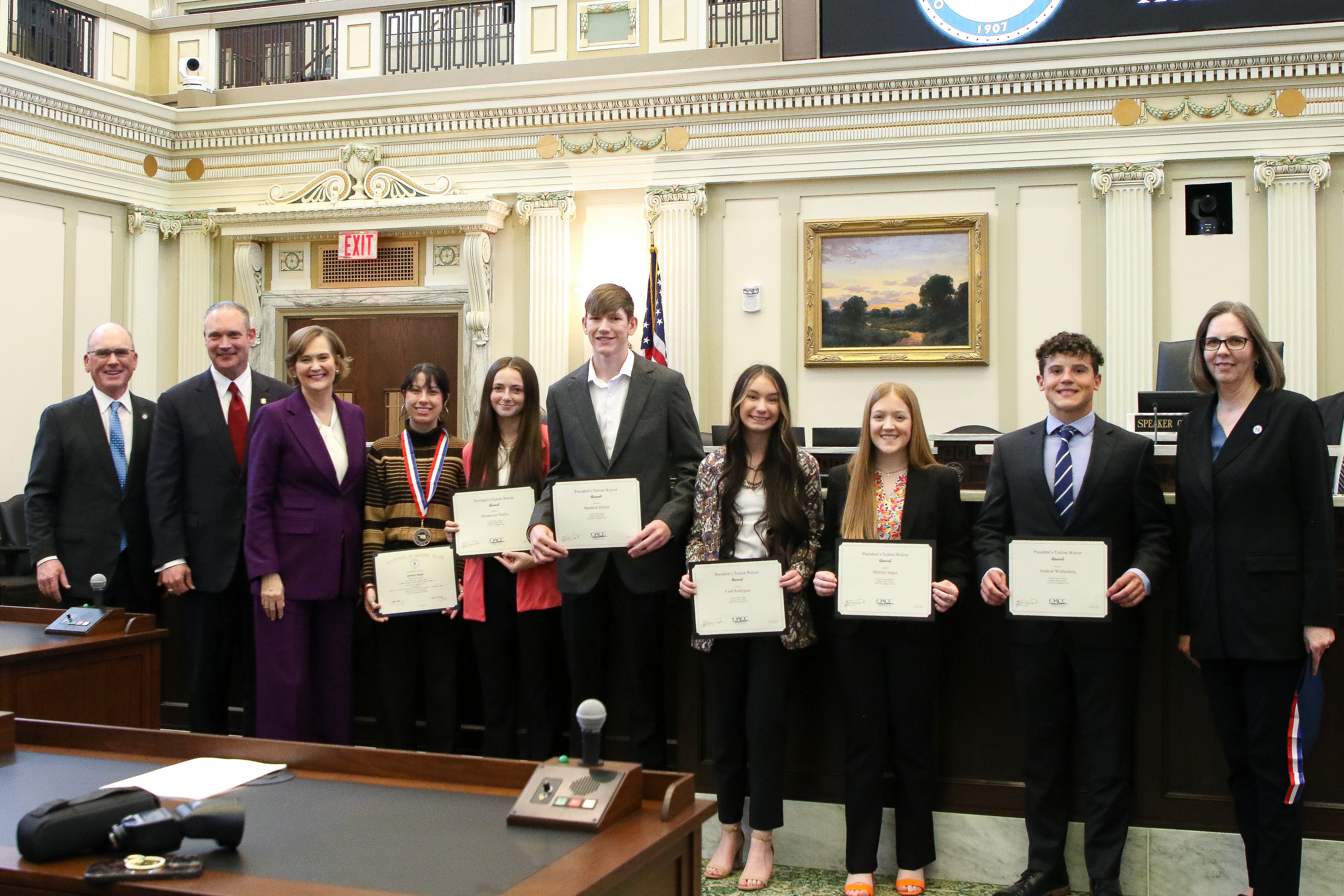Murray State College students receive OACC awards.